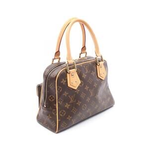 Louis Vuitton Brown Leather Canvas Manhattan Handbag Monogram